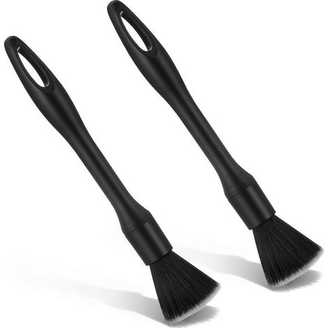 Lot de 2 brosses souples de nettoyage intérieur de voiture avec long manche – Pour les aérations, le tableau de bord et les recoins (1/5)