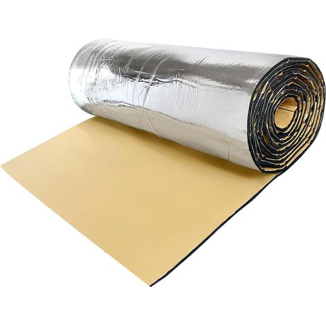 Tapis d'isolation thermique et d'insonorisation pour voiture, 60cmx100cm, 394mil/10mm, 6.46sqft, avec face en feuille d'aluminium intensive (1/4)