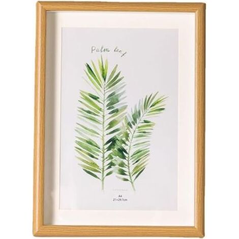 2 pièces Cadre en aluminium en bois, Cadre photo A4 fait à la main en bois, Cadre En Aluminium En Bois, Cadre photo Hama, cadre en bois de magasin pour montage mural ou affichage de table (1/5)