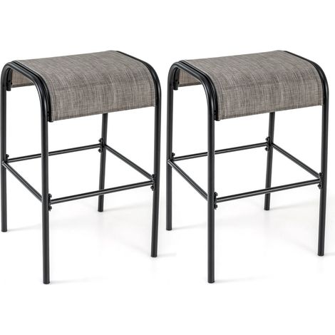 Set di 2 sgabelli da bar altezza 76 cm struttura robusta design pulito atmosfera accogliente metallo colore bar 200019600