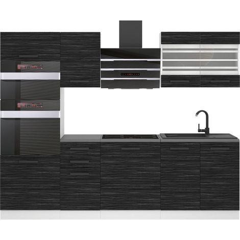 Belini – Cuisine complète 240 cm avec plan de travail en stratifié HPL – Corps en panneaux de particules – Tiroirs en métal avec fermeture silencieuse (1/4)