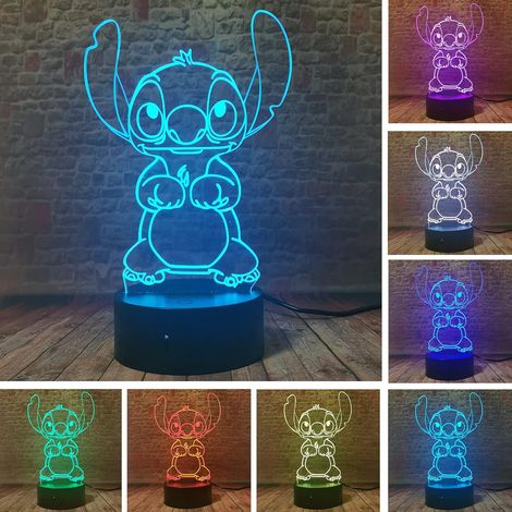 MINKUROW Stitch Night Light Regali, Lilo E Stitch 3d Led Lampada Da Tavolo Telecomando Telecomando Intelligente Stitch Lampada Da Tavolo 16 Colori Stitch Light Per Regali Di Natale Stitch Decorazione  (1/5)