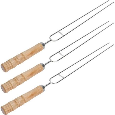 Lot de 3 bâtonnets à rôtir, fourchettes à barbecue, bâtonnets à guimauve