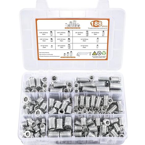 Set mit Sechskantmuttern, Set mit verschiedenen Muttern für Holzmöbel, Haushaltswaren, Befestigungselemente mit Sechskantschlüssel zur Montage von Holzmöbeln (1/5)