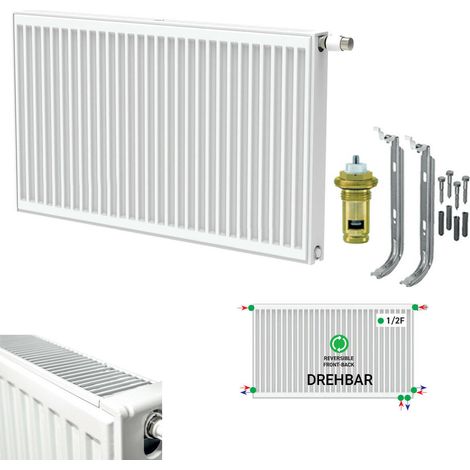 Belrad Universalheizkörper Kompakt Ventilheizkörper 6 Anschlüsse T22 400x1400-1743W