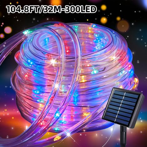 Guirlande lumineuse solaire pour terrasse, 300 LED, étanche IPX4, idéale pour la décoration de terrasse, coloris (1/5)