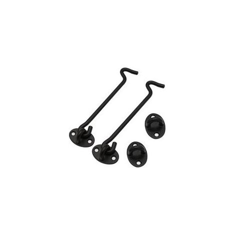 BRAVIX Crochet Tempete, 2 Pièces Crochet de Cabine en Solide Épaissir Acier Inoxydable Loquet de Verrouillage à Oeil Robuste Support de Portail Pivotant Remplacement Outils Pour Jardin Porte Fenêtre ( (1/5)