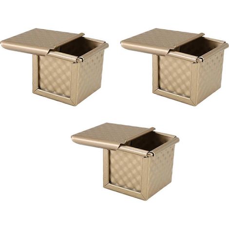 3-teilige quadratische Brotform mit Deckel, Toastform, Pullman-Brotform (1/5)