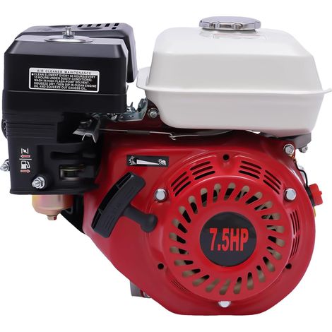 Moteur à Essence 4 Temps 5100w 7.5CV Moteur Thermique à Essence Moteur De Kart Avec Arbre Refroidissement à Air Alarme Manque d'Huile Démarreur Électrique 3.6l Rouge (1/5)