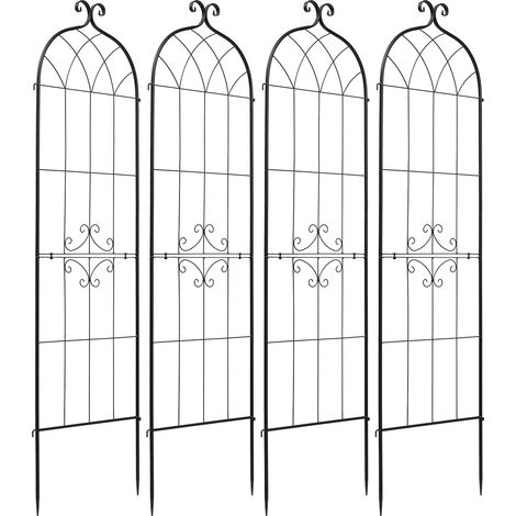 Mophorn Rankgitter 180 x 52,5 cm, 4er-Set, Metallgitter mit pulverbeschichteter Oberfläche und Verriegelungssystem, Kletterhilfe für Pflanzen, Gartenspalier für Blumen, Gemüse und Rosen