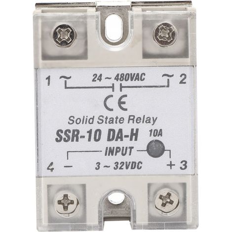 Spacnana 10A SSR Halbleiterrelais, Kühlkörper aus reinem Aluminium, DC/AC-Wandler mit 10A Laststrom für industrielle Automatisierung
