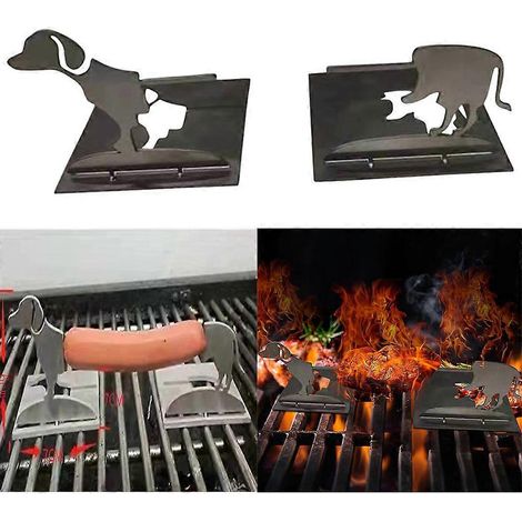 Support de barbecue pliable en acier inoxydable pour hot-dogs en forme de chiot, idéal pour la cuisson intérieure et extérieure. (1/4)