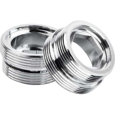 CSPARKV - Adaptador de grifo con rosca macho (2 unidades), conector de aireador de grifo de metal, adaptador de aluminio para purificador de agua de grifo de cocina (M20-M22) (1/4)