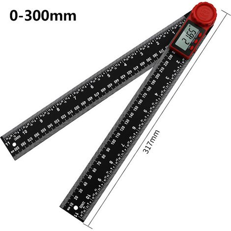 Règle de Recherche d'Angle Numérique, Rapporteur, Inclinomètre, Goniomètre Èlectronique, Outil de Mesure de Longueur d'Angle, Avec Grand Ècran Lcd Outil de Mesure de Règle (300mm) (1/4)
