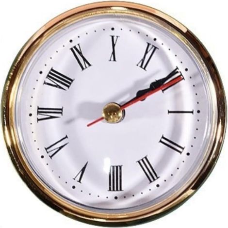 65mm quartz clock movement, replacement clock insert, miniature round quartz movement, DIY parts with Roman numerals