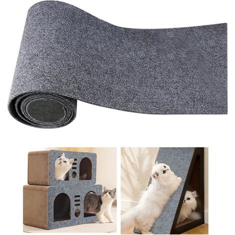 CHOYCLIT 40x200cm Tapis à gratter Autocollant pour Chat griffoir griffoir Mur à griffer pour protéger Les Tapis Le canapé la Protection des Meubles Tapis Support pour Chats,Tour pour Chats (1/5)