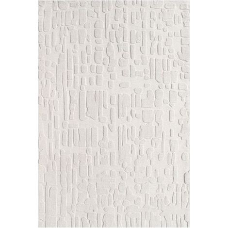 BOBOCHIC - Tapis poil ras ARADIA motif géometrique 120x170 Crème (1/5)
