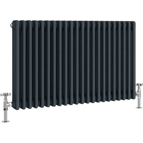 Traditional Anthracite  3 Column Radiators 600mm high 1200 mm wide