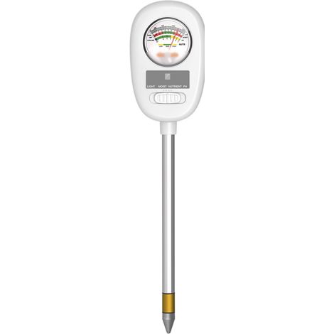 Testeur de pH du sol 4 en 1, testeur de nutriments léger et humide, instrument de mesure pour plantes d'intérieur en pot (1/5)