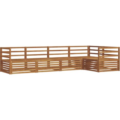 Set di divani da esterno 5 pcs Naturale vidaXL
