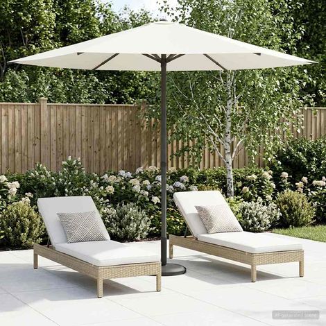 Paraguas de Jardín con Base 230 x 230 cm Poliéster Rectangular