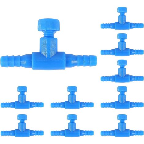 10 Pièces Robinets de Contrôle pour Pompe à Air d'Aquarium, Bleus (1/5)