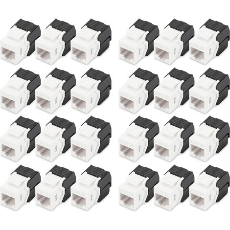 Digitus Keystone Jack CAT 6 non schermato set da 24 pezzi nero bianco
