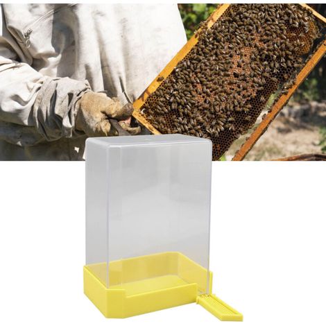 [Bac à boisson pour abeilles] + 1100ml capacité + ABS matériel + Grande + Cube design + Sécuritaire + Nécessaire + 19x13.5x14.5cm