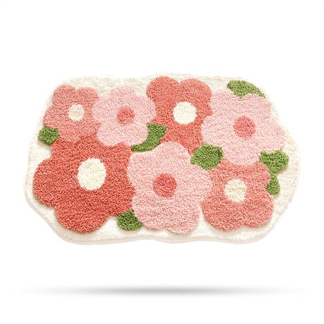 Tapis de bain mignon, tapis de salle de bain antidérapant, tapis de douche doux, tapis de sol amusant en peluche microfibre absorbant l'eau pour chambre d'enfant, chambre à coucher, cuisine, 40x60cm (1/5)