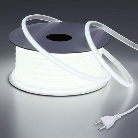 Ruban LED COB 220V étanche IP65 5M 6000K blanc froid – Flex découpable pour chantiers – Installation directe sans transformateur (1/5)