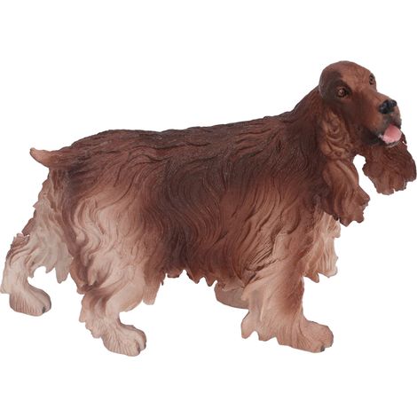 Figurine Cocker Spaniel réaliste brun chien simulation décoration animale pour enfants (1/5)