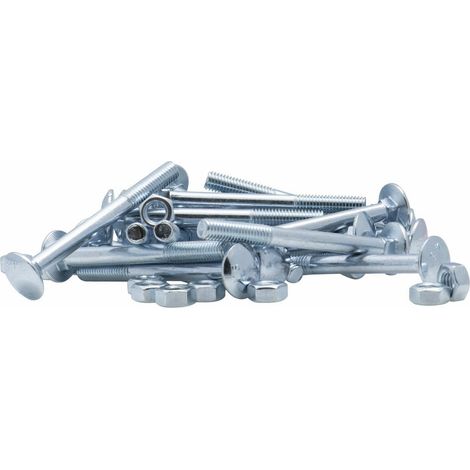Boulon zingué TRCC Viswood 8mm x 80mm – Tête ronde collet carré N°13 – Lot de 20 boulons pour assemblage bois intérieur/extérieur – Vissal