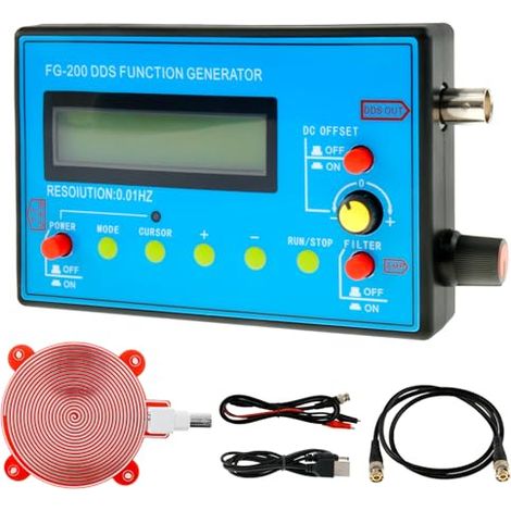 Generador de funciones DDS FG-200 1-500 kHz USB Ultra precisión Estabilidad 140 x 80 x 26 mm Generador de frecuencia con generador de ondas Schumann Generador de señales de función Generador de señale
