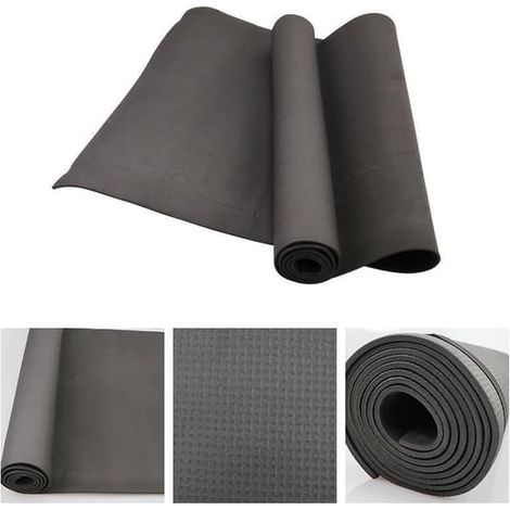 Ecleanfy - Tapis de yoga noir 6 mm d'épaisseur, 173 cm x 61 cm (1/3)