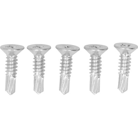 50 vis autoperceuses en acier au carbone zingué, tête plate, diamètre 4,8 x 19 mm, pour usage domestique. (1/5)