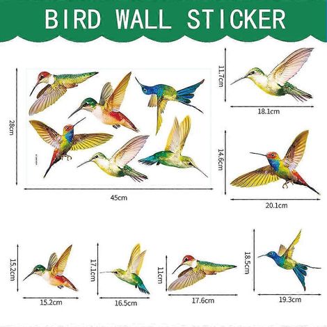Kolibri-Fenstersticker, Vogel-Fensteraufkleber (1/5)