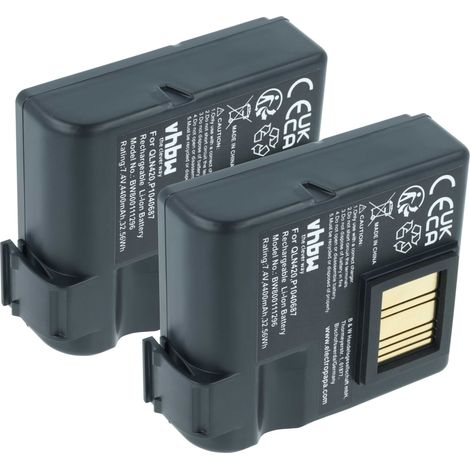 vhbw 2x Battery compatible with Zebra QLN420, ZQ630 Printer Copier Scanner Label Maker (4400 mAh, 7.4 V, Li-Ion) (1/4)