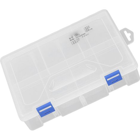 Zweistöckige Aufbewahrungsbox mit acht Fächern für Kleinteile, transparentes PP mit verstellbaren Trennwänden (1/5)
