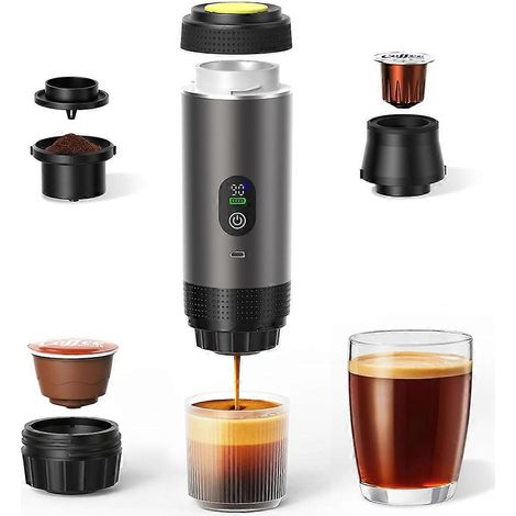 3 pouces 1 portable électrique espresso machine 20Bar selffheating camping cafetière pour travel camping car et bureau (1/5)