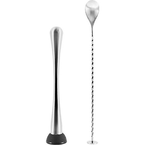 Lot de 2 bâtonnets mélangeurs en acier inoxydable (1/3)