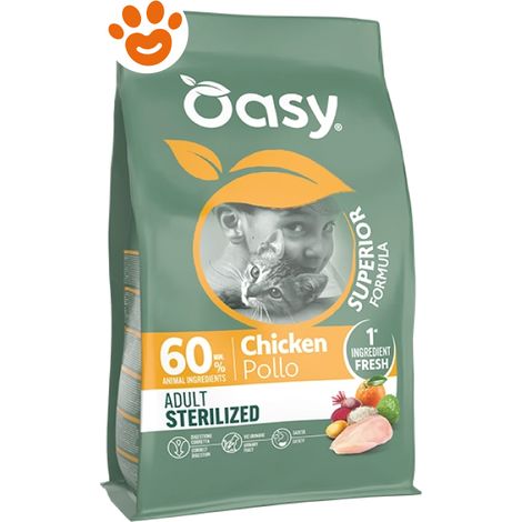 Oasy Cat Adult Sterilizzato Pollo - Sacco 6 Kg -