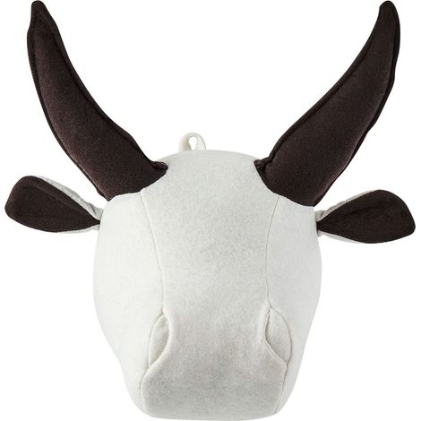 Decorazione da parete feltro bianco sporco e marrone 22 x 24 cm Geoffrey