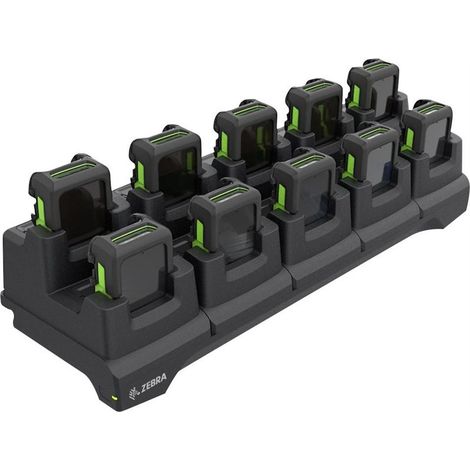 Base de carga de 10 ranuras de Zebra para el ordenador portátil WS50, color negro (1/2)