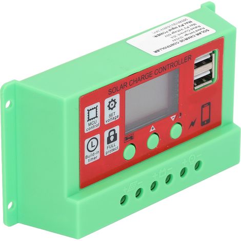 Régulateur de charge solaire PWM 20A 12V/24V avec écran LCD pour maison intelligente (1/5)
