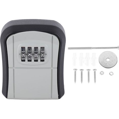 serrure de porte-Boîte de sécurité pour clés en aluminium avec fixation murale, grande capacité, étanche (1/4)