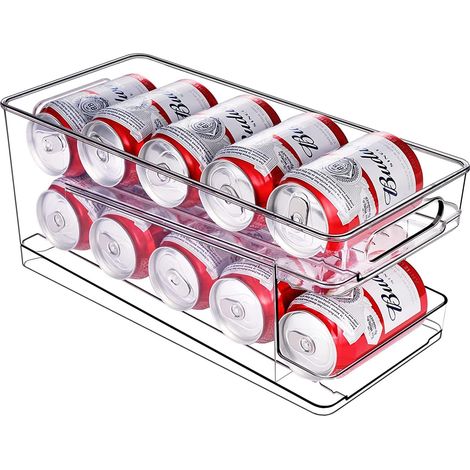 Organisateur de réfrigérateur avec distributeur de canettes - Support pour 10 canettes de 330 ml - Sans BPA (1/5)