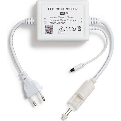 Contrôleur Variateur WiFi pour Ruban LED Monochrome avec Télécommande RF Monochrome (1/2)