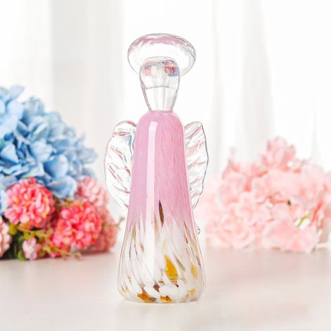 Angel - Crystal Ornament - Glass Figurine - Home Decor - Collectible - Gold Pink - 1 Piece (1/5)