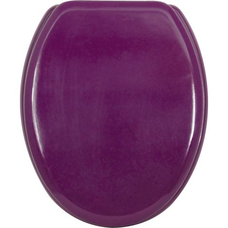 MSV – Abattant wc MDF violet – Charnières inox – Surface hygiénique facile à nettoyer – Résistant à l'humidité – Taille universelle 43/45x37x5,6cm
