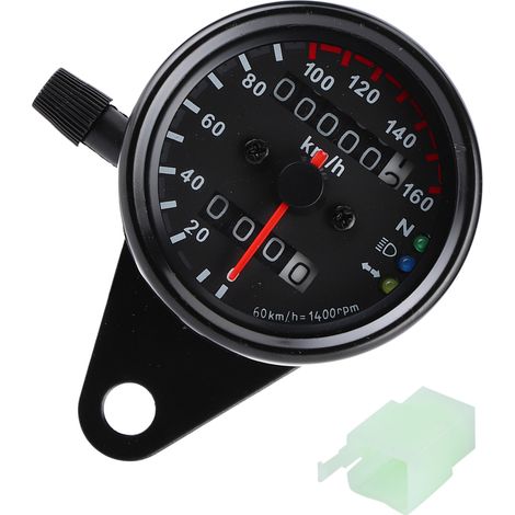 Compteur universel moto double lecture KM/H MPH noir (1/5)